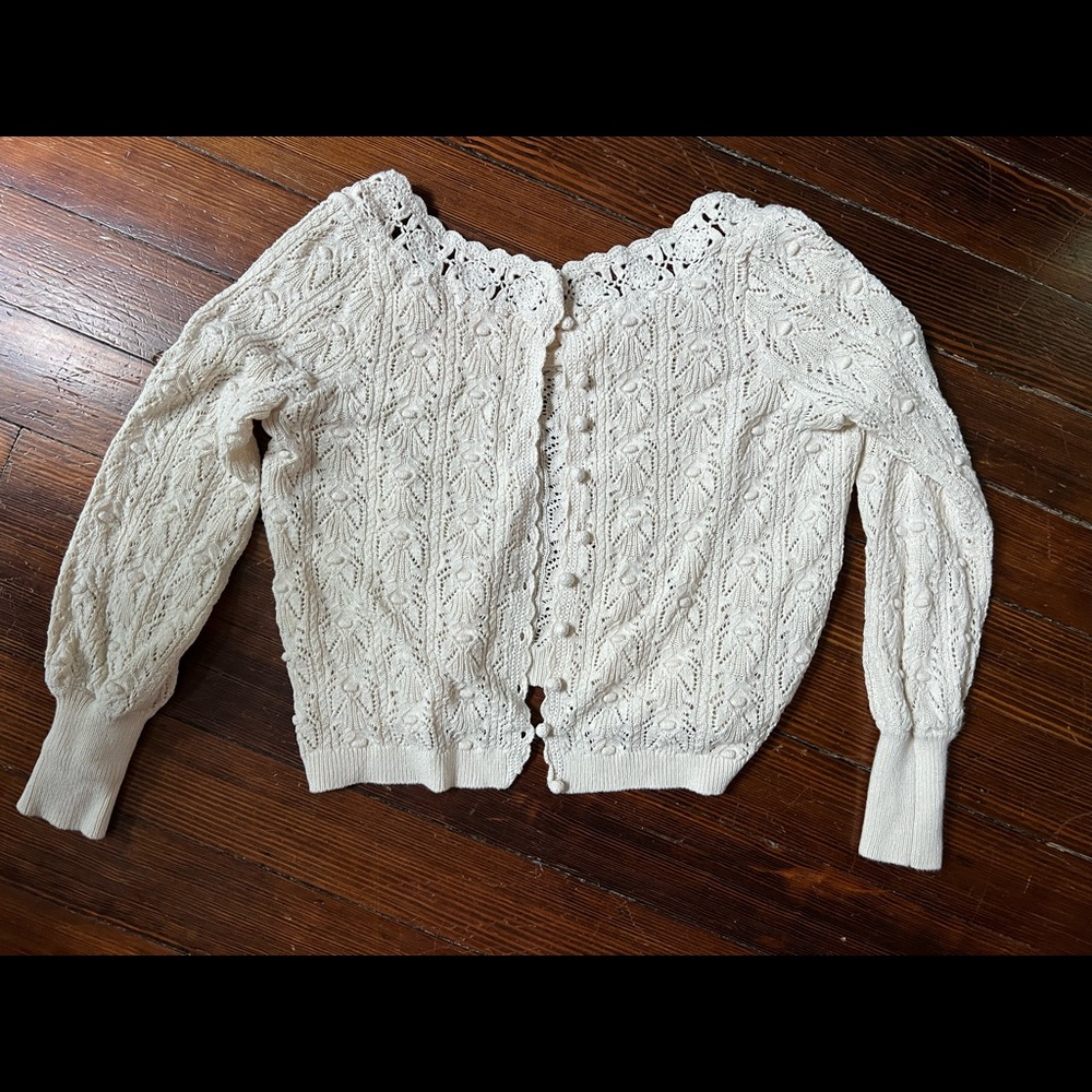 Sezane Artie cotton sweater, cream SOLD OUT